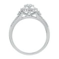 thumbnail image 3 of Brilliance Fine Jewelry Cluster Diamond Engagement Ring 1/2 ct. t.w. Sterling Silver, 3 of 3