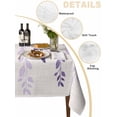 thumbnail image 5 of Purple Ombre Botanical Rectangle Tablecloth, Watercolor Pastoral Leaf Farmhouse Waterproof & StainResistant Tablecloth, Oil-proof Table Cover for Dining/Party/Wedding/Camping/Buffet 60x102 In, 5 of 9