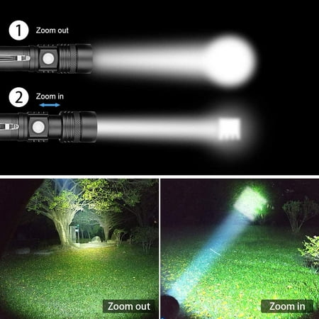 lumens flashlights brightest zoomable rechargeable batteries