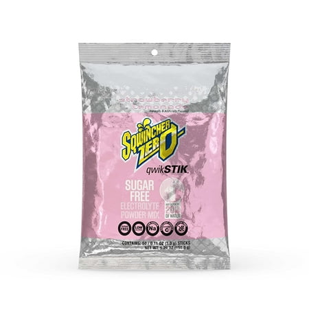 Sqwincher Qwik Stik Lite Electrolyte Drink Powder Concentrate, Strawberry Lemonade, 50 Each per Package