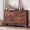 Walnut, variant on Memoryfield Fluted 6-Drawer Dresser, 47.2 in Wide Modern Chest, Curved Front Wood Storage Organizer with Gold Handles, Bedroom, Gray