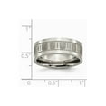 thumbnail image 6 of Solid Titanium Roman Numerals Number 8mm Men's Flat Wedding Brushed Matte Finish Band Ring Size 13, 6 of 7