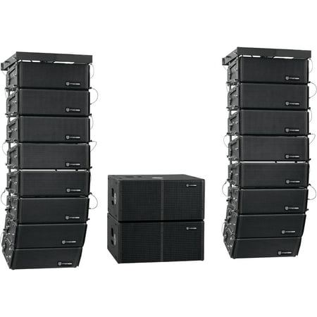 Proreck Venue Set 10000W Powered PA Speaker System Combo Set , Black