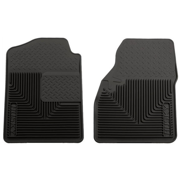 Husky Liner Floor Mat 51031 Heavy Duty Floor Mats; Direct-Fit; Diamond Tread With Thick Drivers Heel Pad; Black; Rubber; 2 Piece