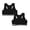 Black 2PCS, variant on 3 PCS Girls Training Bras Soft Cotton Crop Tops Unpadded Racerback Kids First Bra Sports Bra for Girls Age 7-14