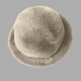 thumbnail image 6 of Cutuoiiu Cold Weather Hat for Women Solid Color Fuzzy Rolled Brim Bucket Hat Soft Plush Winter Warm Fisherman Cap for Daily Outdoor, 6 of 8