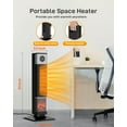 thumbnail image 3 of 2024 New Space Heater for Large Room, 33" 1500W PTC Ceramic Heater with 3D Flame Effect, Heat Up 200 Square Feet, Tower Heater for Indoor Use, 90°Oscillating With Remote, for Living Room,Bedroom, 3 of 9