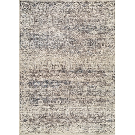 Bloom Rugs Washable Non-Slip 9x12 Rug - Beige Brown / Teal Traditional Oriental Area Rug for Living Room Bedroom Dining Room and Kitchen - Exact size: 9 x 12