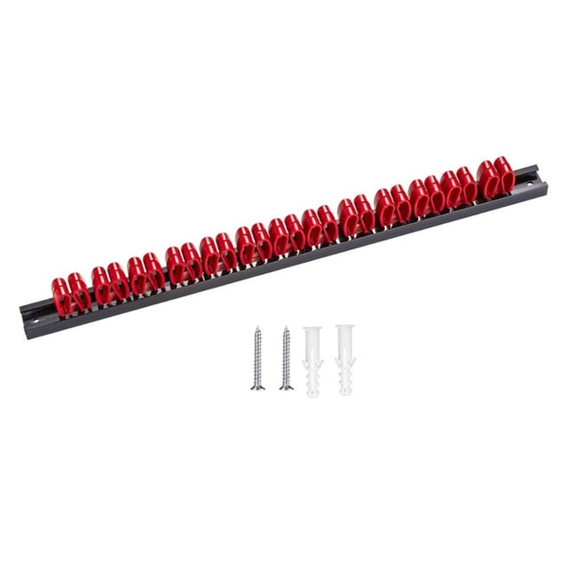 Abs Wall Mount Plastic Wrench Screwdriver Organizer Rail Rack Storage Holder Red