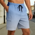 thumbnail image 2 of Gym Cargo Shorts Men Gradient Drawstring Casual Straight Leg Outdoor Workout Shorts Men With Pockets, 2 of 5