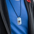 thumbnail image 3 of Pug Dog Butterflies Selfie Military Dog Tag Pendant Necklace with Cord, 3 of 5