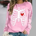 thumbnail image 6 of Jsaierl Halloween Sweatshirts for Women Cute Pumpkin Ghost Graphic Sweatshirt Soft Round Neck T-shirt Long Sleeve Holiday Pullover Tops Halloween Clothes, 6 of 6