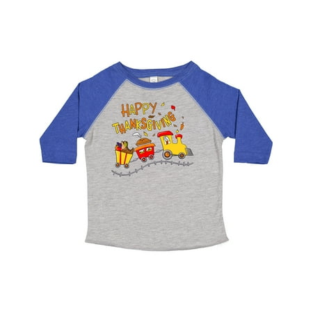 

Inktastic Happy Thanksgiving Turkey Train with Food Gift Toddler Boy or Toddler Girl T-Shirt