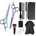 thumbnail image 1 of Tijeras de peluquero de acero inoxidable, juego de 6 pulgadas, tijeras de peluquería, suministros de belleza, tijeras planas, tijeras dentadas, tijeras de gama media, 1 of 6