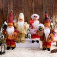 thumbnail image 1 of SUSUchens Muñeco de Papá Noel navideño hecho a mano con forma de Papá Noel de pie sosteniendo regalos, figura colgante para árbol de Navidad para la mesa de la oficina en casa, decoración de fiesta, 1 of 8