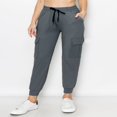 thumbnail image 2 of CHOK Pantalon Cargo Jogger Décontracté Super Doux pour Femmes Noir G, 2 of 6