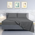 thumbnail image 2 of PiccoCasa Brushed Polyester Microfiber Fabric Bed Sheets Bedding Set 4-Piece, Dark Gray Queen, 2 of 8