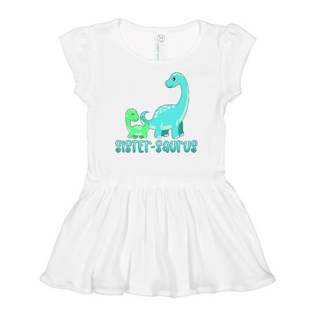 

Inktastic Sister-saurus Cute Brontosaurus Family Gift Baby Girl Dress