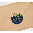 thumbnail image 3 of Darling Souvenir Round 45 Pieces Rose Floral Thank You Stickers Personalized Bride Groom Names And Date Envelope Seals-Navy Blue, 3 of 4