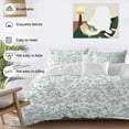 thumbnail image 3 of 3 Piece Spring Flower Duvet Cover Set Twin Size, Microfiber Comforter/Quilt Cover with Corner Ties and 2 Pillowcases, Vintage Farmhouse Turquoise Boho Leaf All Season Soft Bedding with Zipper Closure, 3 of 8