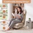 thumbnail image 5 of ELLEGNT 360° Swivel Floor Gaming Chair – Folding, Adjustable Lounger Couch for Lazy Relaxation, Beige, 5 of 10
