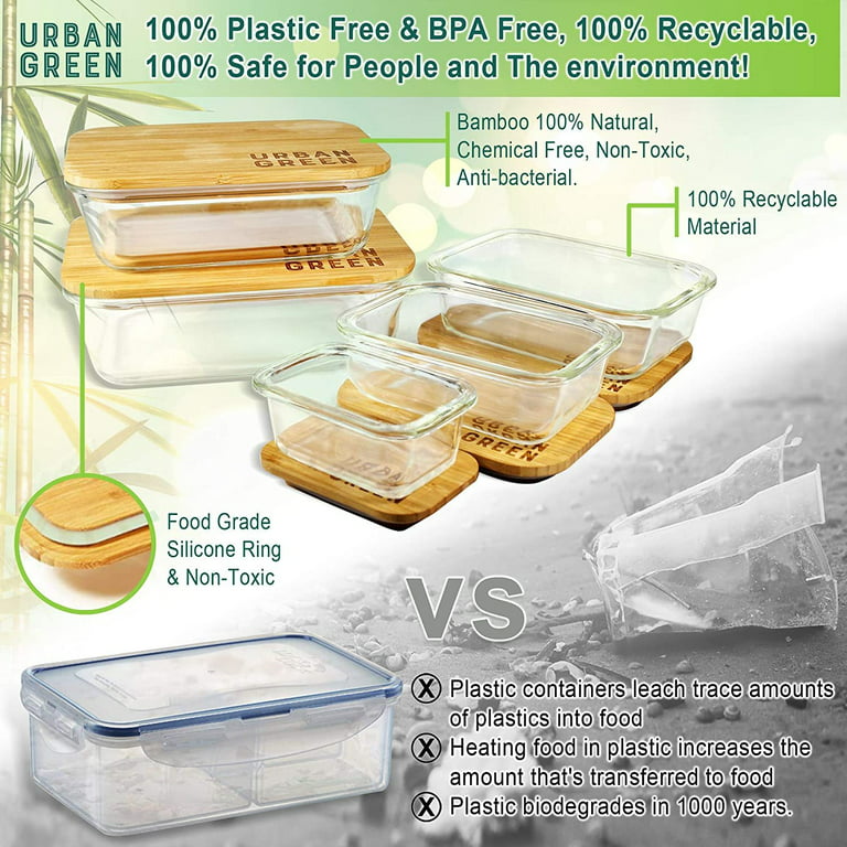 Eco-Friendly Food Meal Prep Containers with Bamboo or BPA Free Plastic Lid  Wooden Glass Food Storage High Quality Glass Food Meal Prep Containers -  China Glass Food Container and Food Storage Containers