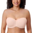 thumbnail image 1 of TRAHOO-Women's Strapless Bra Silicone-Free Minimizer Bandeau Plus Size Unlined, 1 of 4