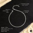thumbnail image 5 of Amberta 925 Fine Sterling Silver 2.2 mm Adjustable Anklet - Bismark Chain Ankle Bracelet - 9" to 10" inch - Flexible Fit, 5 of 6