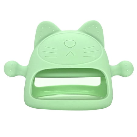 

Hisgeru Teething Toys Never Drop Cat Silicone for Unisex Babies 6-12 Months Chew Toys for Sucking Needs(Green)