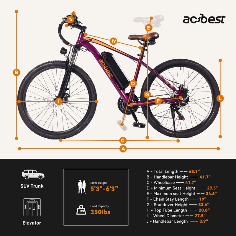 Electric Bike for Adults, 27.5" Electric Mountain Bike with 21-Speed, Peak 1200W Motor 28MPH Top Speed,(Purple) with Fender & Rear Rack