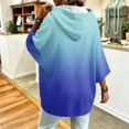 thumbnail image 5 of Womens 3/4 Sleeve Hoodies Gradient Printed Pullover Hooded Sweatshirt Oversized Soft Baggy Casual Drawstring Hoodie Fall Winter Workout Outfit, 5 of 6