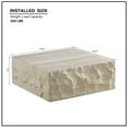 thumbnail image 3 of Fiberglass Square Coffee Table with Imitation Stone Design, 35.43'' Modern Center Table for Living Room, Office & Apartment, No Assembly Required, 3 of 8