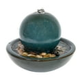 thumbnail image 3 of Sunnydaze Modern Teal Ceramic Tabletop Water Fountain with Orb, 3 of 12