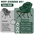 thumbnail image 4 of SAETSFEG Lazy Chair with Ottoman, Comfy Accent Lounge Chair with Side Pocket, Modern Reading Armchair with Footrest, Upholstered Sofa Chair for Small Spaces, Bedroom, Living Room, Dorm, Green, 4 of 9