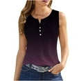 thumbnail image 2 of LSLJS Women's Summer Gradient Button Round Neck Sports Tank Top for Outwear with Bottom Short Top Round Neck Tank Top, Womens Tank Tops, 2 of 7