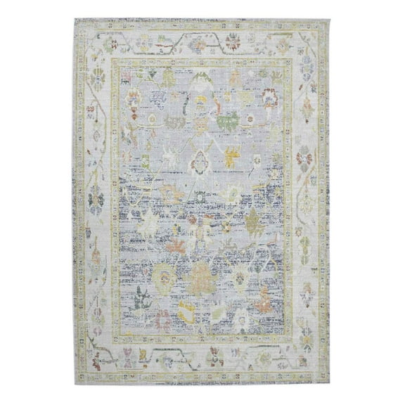 HomeRoots 2 x 3 ft. Oriental Power Loom Distressed Traditional Rectangle Area Rug, Blue & Ivory