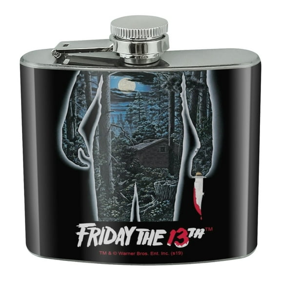 Friday the 13th Poster Stainless Steel 5oz Hip Drink Kidney Flask