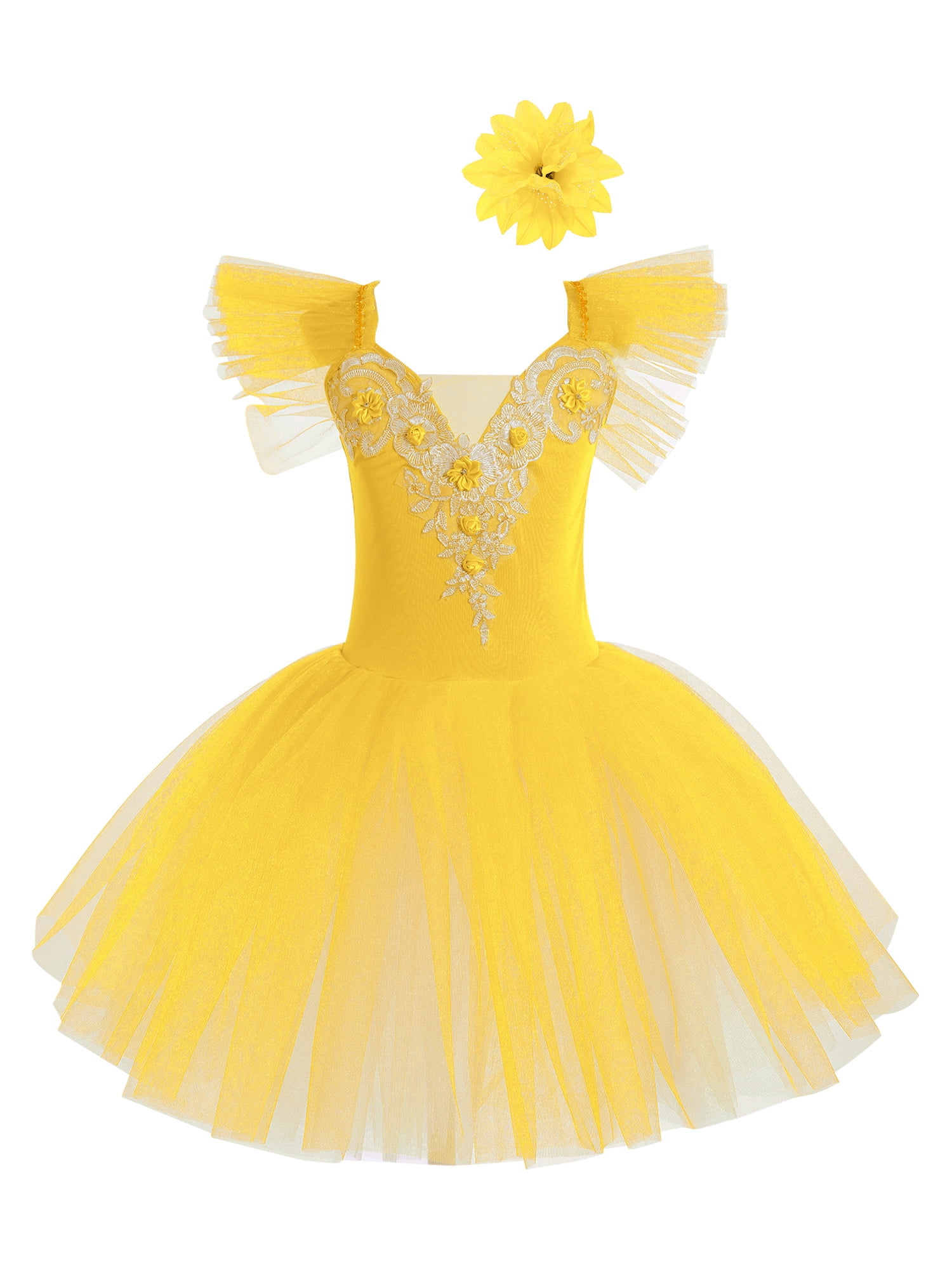 CHICTRY Little Girls Ballerina Tutus Mesh Dress Dance Costume Spaghetti ...