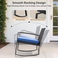 thumbnail image 7 of Patio Furniture Set, 3-Piece All-Weather Rocking Wicker Chair Set with Glass Table for Backyard, Blue, 7 of 7