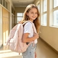 thumbnail image 2 of HJYCHN Girl Backpack Wing Decor Solid Color Daypack Back to School Supplies for Kids Lightweight School Backpack for Boys Light Pink, 2 of 4