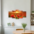 thumbnail image 4 of ZHONGYUTONG 5 Pieces Poppy Canvas Wall Art Poppies Floral Field Painting Prints Sunset Landscape Picture (8"x14"x2pcs 8"x18"x2pcs 8"x22"x1pcs), 4 of 6