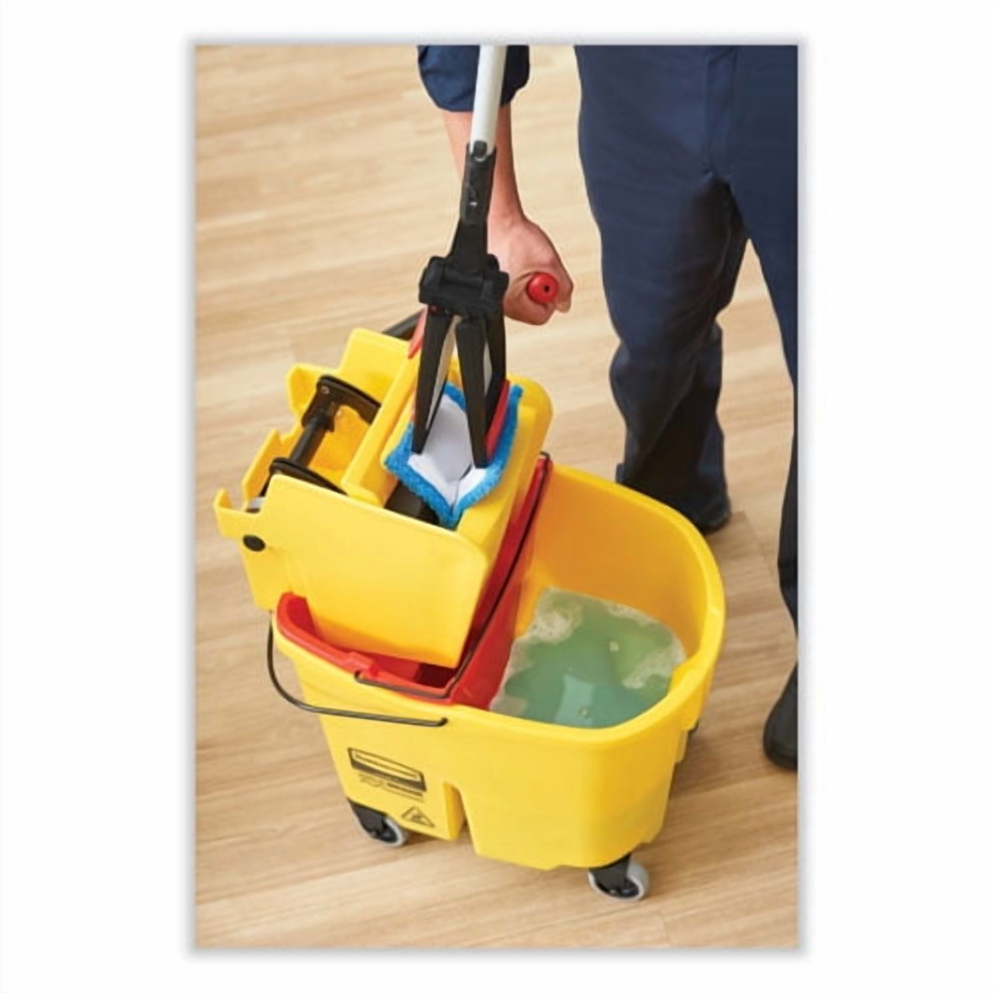 Wavebrake 2.0 Bucket/wringer Combos, Side-Press, 35 Qt, Plastic, Black | Bundle of 2