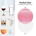 thumbnail image 6 of Lsque Sparkly Pink Glitter Pattern 4" Drink Coasters Set of 4, PVC Leather Absorbent Coasters, Table Coaster Set Decorative Coffee Cup Coasters Housewarming Gift -Round Shape, 6 of 6