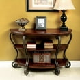 thumbnail image 3 of Furniture of America Ezell 2-Shelf Console Table, Brown Cherry, 3 of 10