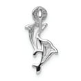 thumbnail image 3 of Sterling Silver Rhodium-plated Crystal Dolphins Chain Slide, 3 of 3