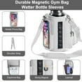 thumbnail image 4 of Lomyolo Magnetic Gym Bag Water Bottle Holder–Neoprene Carrier Sleeve with 6 Built-in Magnets & Phone Pockets | Adjustable Strap Gym Accessories Organizer for Fitness,Outdoor,Hiking Men Women-White, 4 of 7
