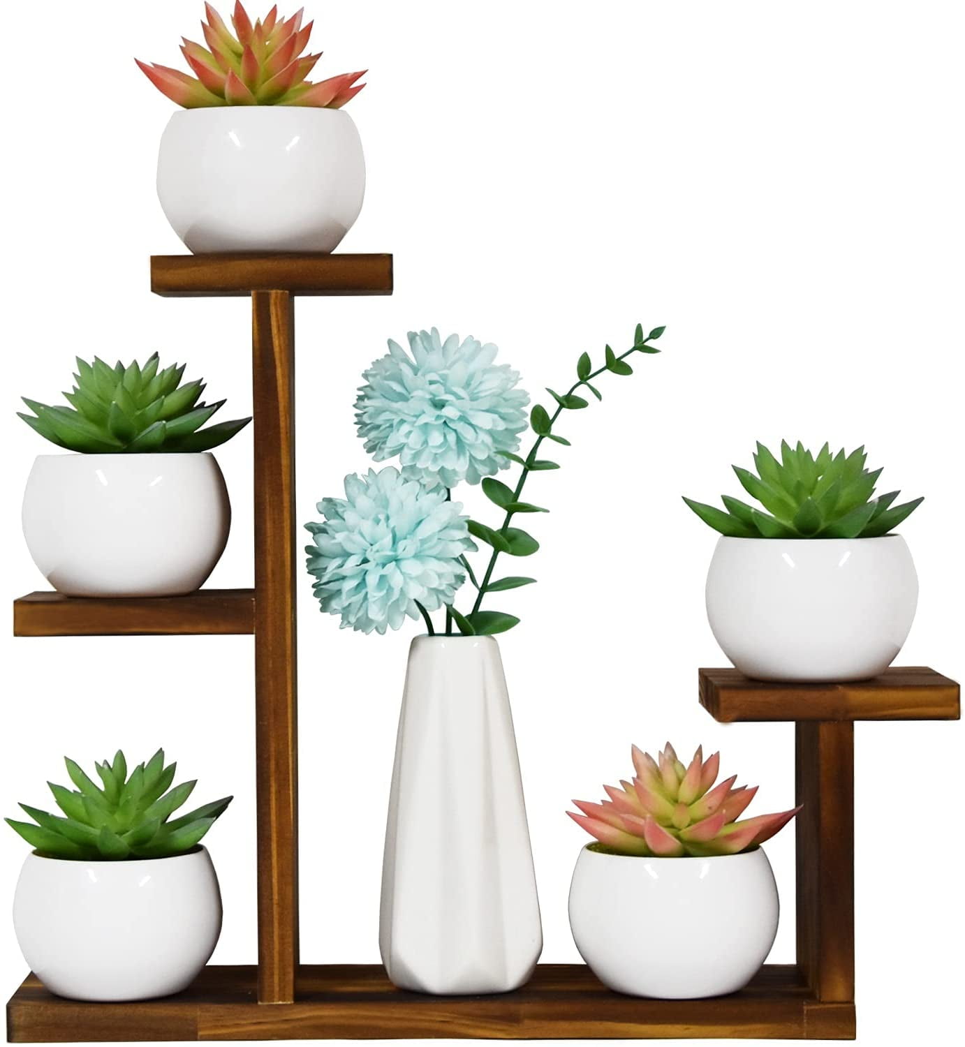 Wood Plant Stand, Small Plant Stands for Indoor Tabletop Desktop, Mini