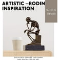 thumbnail image 6 of 6" Abstract Thinker Sculpture - Rodin The Thinker  Art Bronze Statue for Home or Office Halloween Decorations, 6 of 9