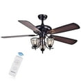 thumbnail image 3 of Mirabelle 3-light 5-blade 52-inch Black Metal and Crystal Lighted Ceiling Fan (Optional Remote), 3 of 5