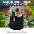 thumbnail image 3 of Toytexx 25FT Expandable Garden Hose with 8-Function Nozzle, Brass Fittings, Anti-Kink, 3/4", Black, 3 of 4